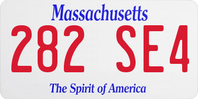 MA license plate 282SE4