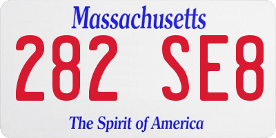 MA license plate 282SE8
