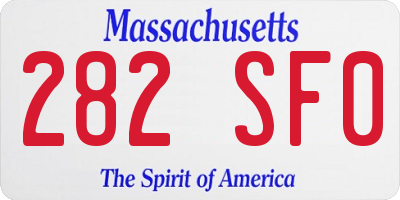 MA license plate 282SF0
