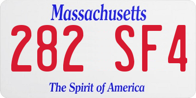 MA license plate 282SF4