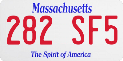 MA license plate 282SF5