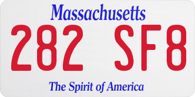 MA license plate 282SF8