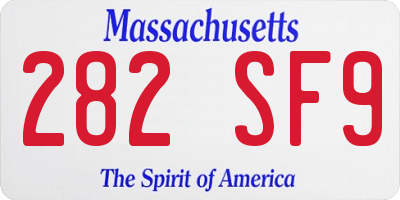 MA license plate 282SF9