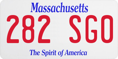 MA license plate 282SG0