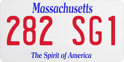 MA license plate 282SG1
