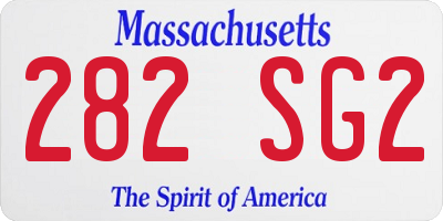 MA license plate 282SG2