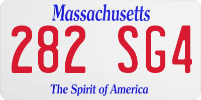 MA license plate 282SG4