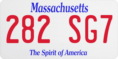 MA license plate 282SG7