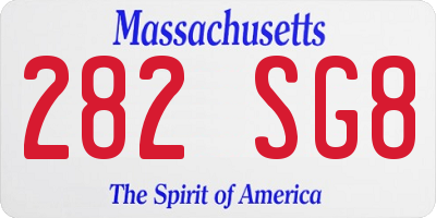 MA license plate 282SG8