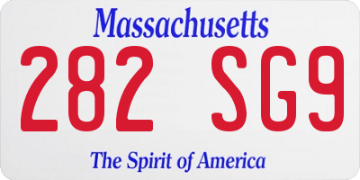 MA license plate 282SG9