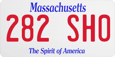 MA license plate 282SH0