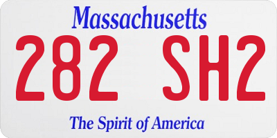 MA license plate 282SH2