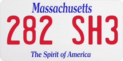 MA license plate 282SH3