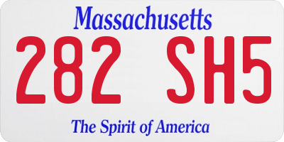 MA license plate 282SH5