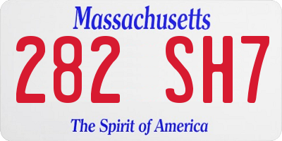 MA license plate 282SH7