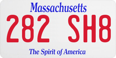 MA license plate 282SH8