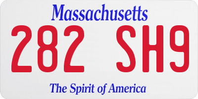 MA license plate 282SH9