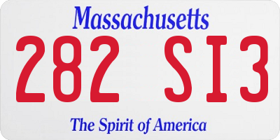 MA license plate 282SI3