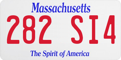 MA license plate 282SI4