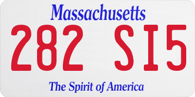 MA license plate 282SI5