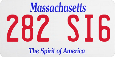 MA license plate 282SI6