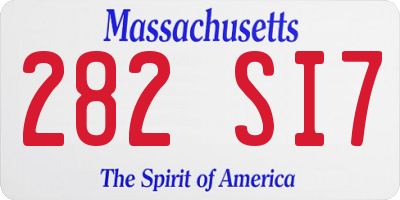 MA license plate 282SI7