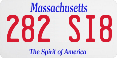 MA license plate 282SI8