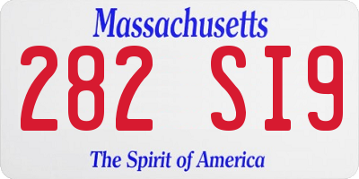 MA license plate 282SI9