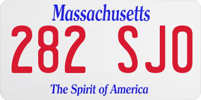 MA license plate 282SJ0
