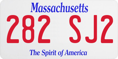 MA license plate 282SJ2