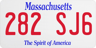 MA license plate 282SJ6