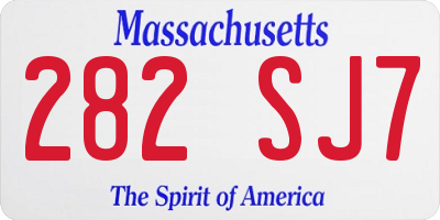 MA license plate 282SJ7