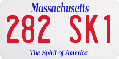 MA license plate 282SK1