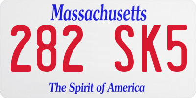 MA license plate 282SK5