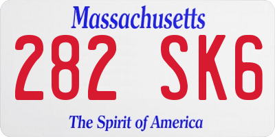 MA license plate 282SK6