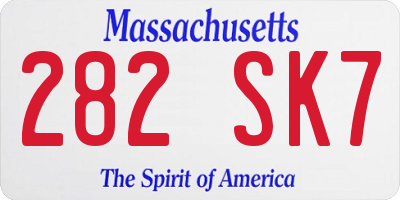 MA license plate 282SK7