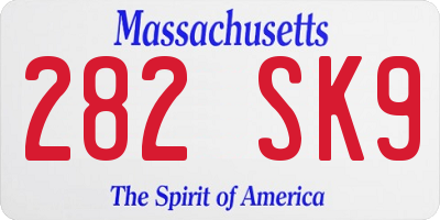 MA license plate 282SK9