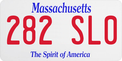 MA license plate 282SL0