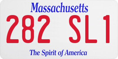 MA license plate 282SL1