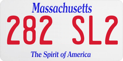 MA license plate 282SL2