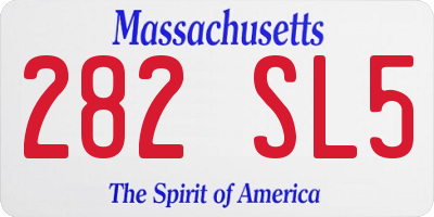 MA license plate 282SL5
