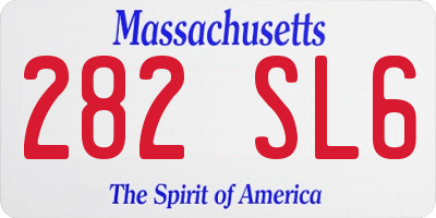 MA license plate 282SL6