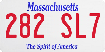 MA license plate 282SL7
