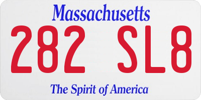 MA license plate 282SL8