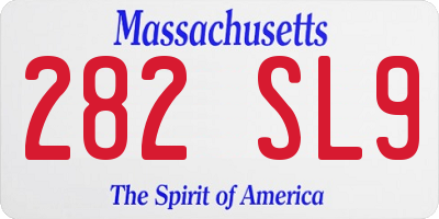MA license plate 282SL9