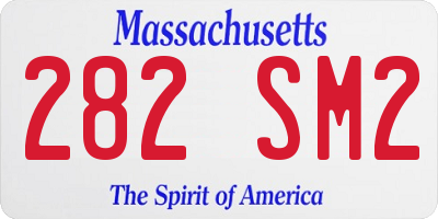 MA license plate 282SM2