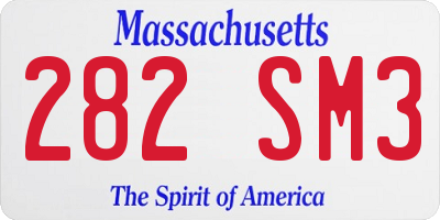 MA license plate 282SM3