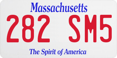 MA license plate 282SM5