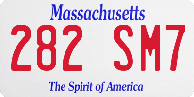 MA license plate 282SM7