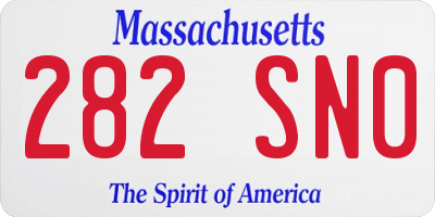 MA license plate 282SN0
